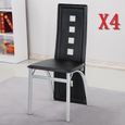 JEOBEST® 4 x Chaise de Design Siège de Bureau Salle à Manger Salon Style Rembourrée, Noir-1