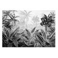 Papier Peint Intissé Lavable Mural Panoramique Jungle Noir - 254x184 cm Tapisserie Photo Non Tissé Muraux Cuisine Chambre Salon-1