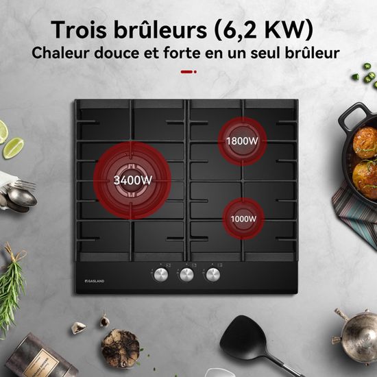 Plaque Chauffante Triple 1800W – 3 Brûleurs électriques Inox Avec 5 Réglages