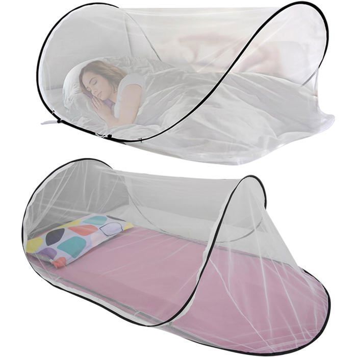 Moustiquaire Pop-up De Voyage – Pliable, Fermeture éclair, Réglable 200x100x70 Cm – Camping, Maison