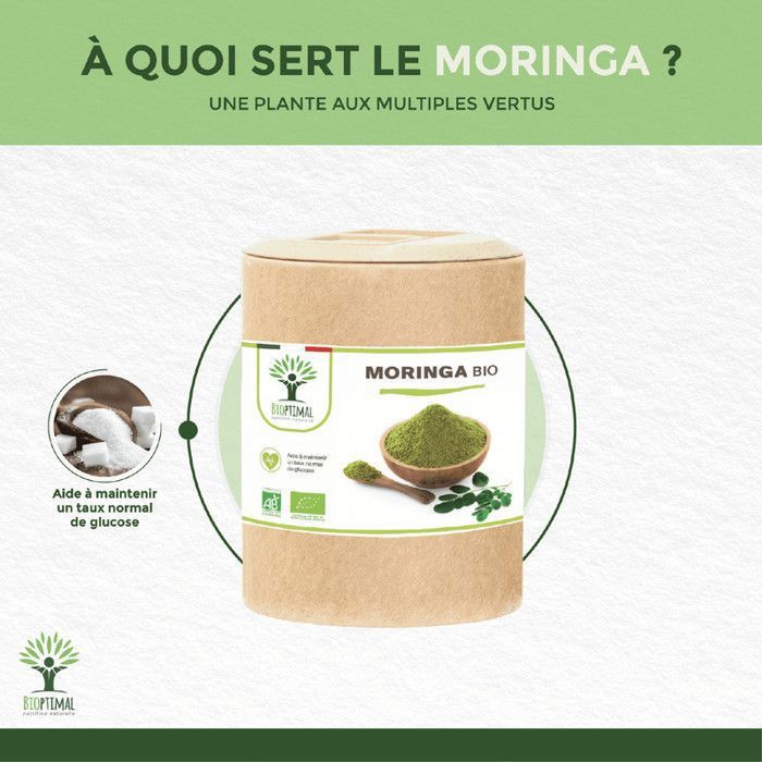 Moringa Bio Français - 60 Gélules BIOPTIMAL | Anti-Fatigue & Soutien Immunitaire