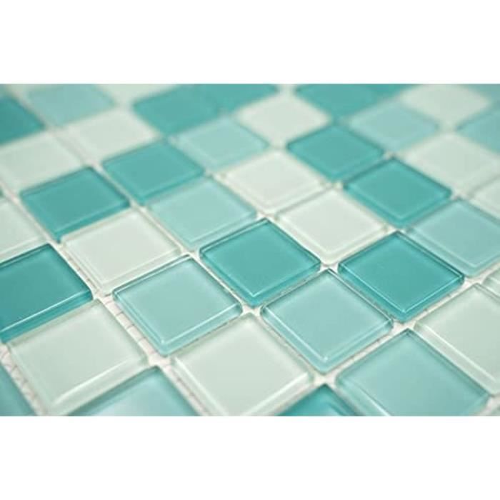 Mosaïque Verre Vert Miroir MOSANI MOS200-A23 - Pour Crédence Ou Mur, 327x305mm