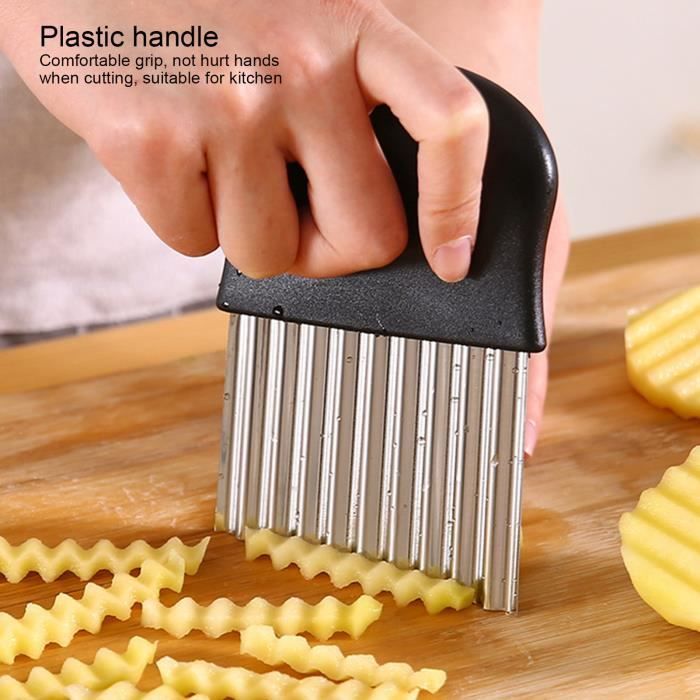 Acheter Couteau Ondulé En Acier Inoxydable, Coupe-pomme De Terre, Cuisine Domestique, Coupe-légumes, Dent De Loup, Couteau à Pommes De Terre, Outil De Couteau à Frites 1 Pièce