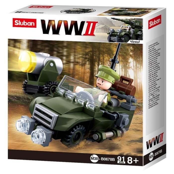 JEU DE CONSTRUCTION COMPATIBLE LEGO SLUBAN WWII VEHICULE MILITAIRE ARME  M38-B0678B - Cdiscount Jeux - Jouets