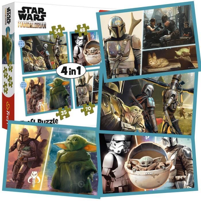 Trefl – Puzzle en Bois Contour : Star Wars The Mandalorian – 160 Pièces, Wood Craft, Puzzle à formes irrégulières, 10 Figurines, Casse-tête Premium