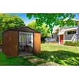 Abri de jardin en métal YARDMASTER - 12 m² - Aspect bois et marron - Structure galvanisée-2