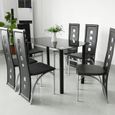 JEOBEST® 4 x Chaise de Design Siège de Bureau Salle à Manger Salon Style Rembourrée, Noir-2