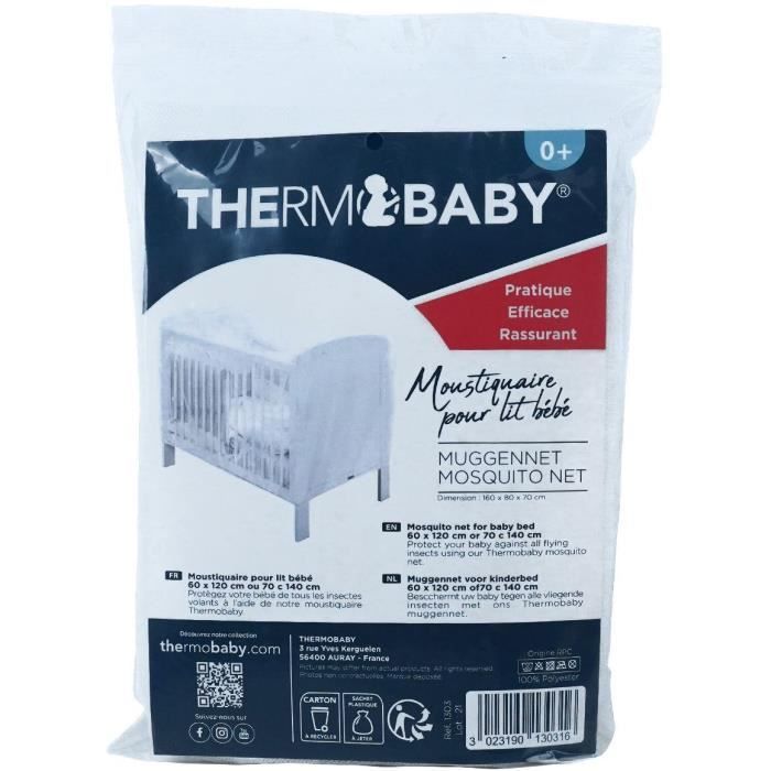 Tinéo Moustiquaire Lit Bébé Intégrale Zippée – Protection Anti-Moustiques Complète Pour Lit 60x120 Et 70x140 Cm