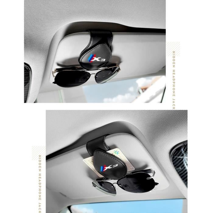 Noir - Étui à lunettes de voiture en cuir stockage billet carte Clip porte  lunettes de soleil pour Bmw X3 F25