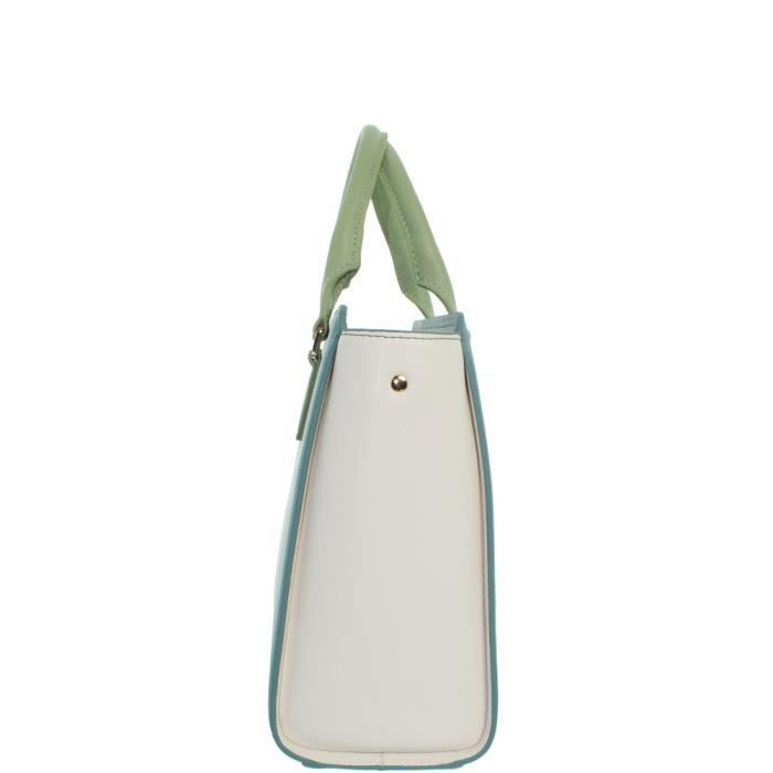 Sac a main Mac Douglas Alonso Elodie en cuir ref mac36642 Bleu 38 25 12 Jaune Cdiscount Bagagerie Maroquinerie
