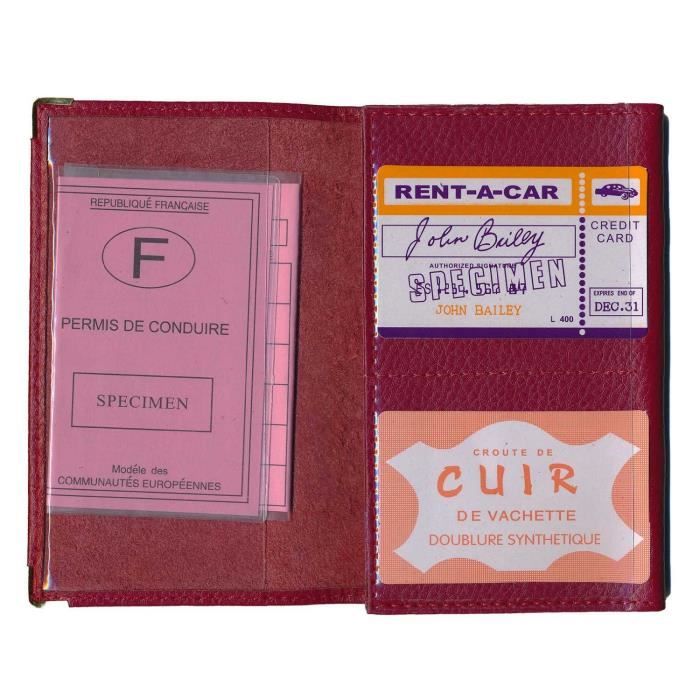 Porte carte étui carte grise permis de conduire 005 - Cdiscount Bagagerie -  Maroquinerie