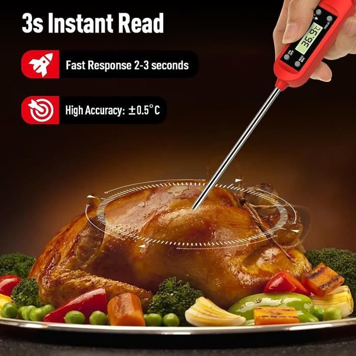 Thermomètre de cuisson professionnel avec sonde et écran LCD cuisine