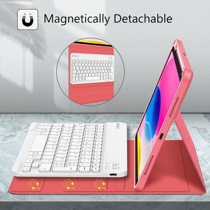 2025 clavier magique pour iPad 10e génération étuis intelligents magnétiques pour iPad 13/12.9/11/10.9/8.3 pouces pavé tactile clavier Bluetooth rétro-éclairé  7