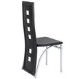 JEOBEST® 4 x Chaise de Design Siège de Bureau Salle à Manger Salon Style Rembourrée, Noir-3