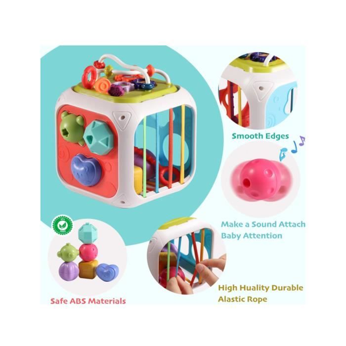 Jouet Bebe 1 2 Ans,7 in 1 Sensoriel Jouets 6 9 12 18 Mois Fille Garcon,Cube  d'activité Jeux pour Enfants Anniversaire Noël Cadeau - Cdiscount