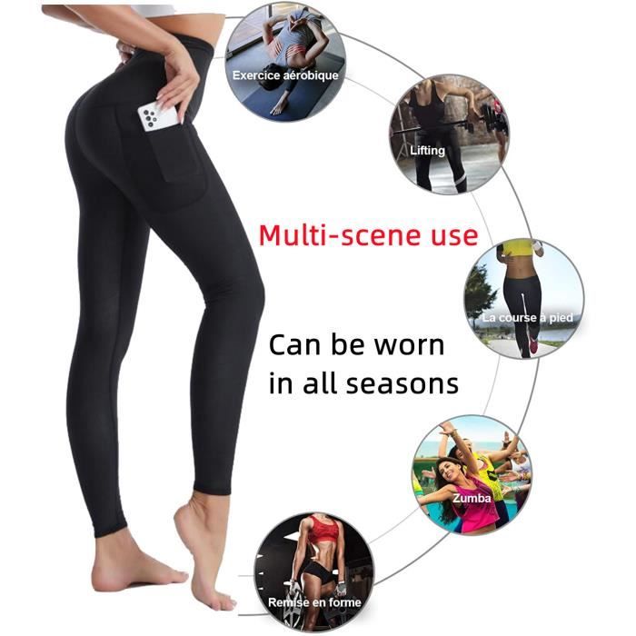 Pantalon De Sudation Femme - Shorty Sauna Amincissant - Taille Haute Avec Crochets - Pour Sport Et Minceur
