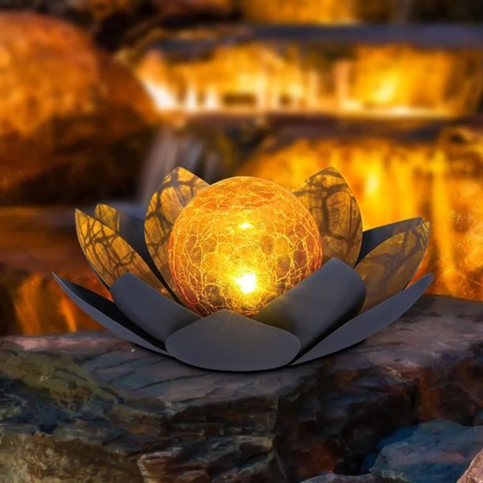 Decoration Exterieur Jardin Lampe Solaire Lotus Extérieur | Verre