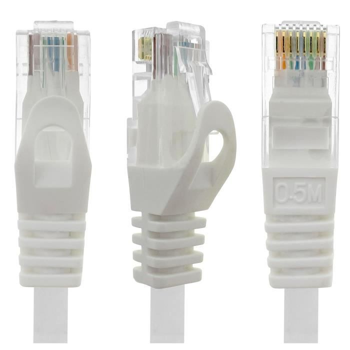 1 Câble Réseau Cat7 De 7,5 M, Lan & Cat 7 Pour Une Vitesse