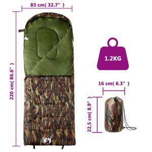 MOUNTREX® Sac de couchage sarcophage chaud et léger (1500 g) 3-4 saisons Outdoor 10 °C / 0 °C / 10 °C Camping, voyage, adultes - Compact une fois plié (36 x 20