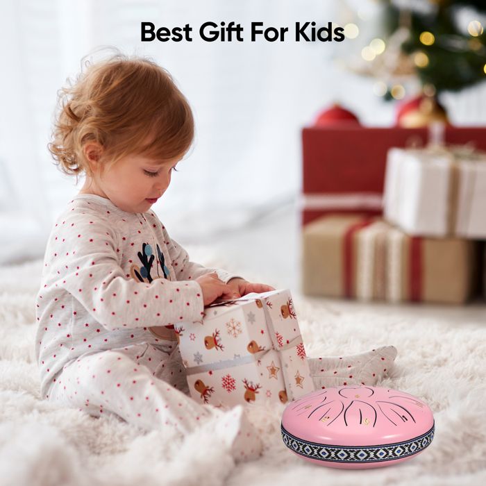 Couleeur Steel Tongue Drum, 6 Pouces 11 Tons Handpan Drum, Mini Tambour à Langue Handpan Instrument, Percussion Steel Drum Pour Méditation, Yoga