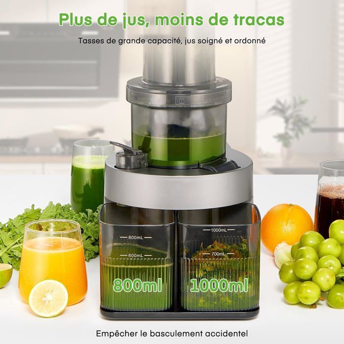 Extracteur de Jus de Fruits et Légumes Extracteur 200W Slow Juicer avec ...