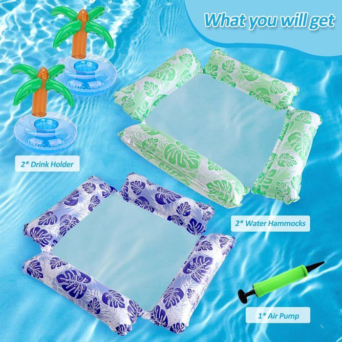 Lot de 2] Hamac gonflable pour piscine Orange et Bleu Hobby Tech - Jardin