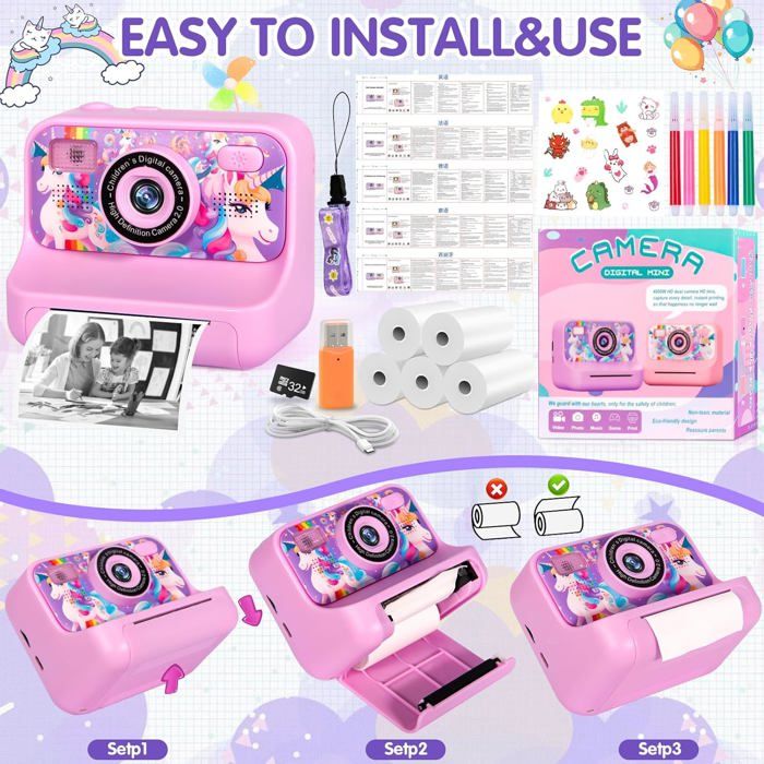 Appareil photo pour enfants, caméra vidéo numérique HD pour bébé, appareil photo pour enfants, cadeau d'anniversaire pour enfants - rose + trépied | Best Buy Canada Appareil photo pour enfants, caméra vidéo numérique HD pour bébé, appareil photo pour enfants, cadeau d'anniversaire pour enfants - rose + trépied | Best Buy Canada