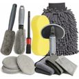 Kit De Nettoyage Voiture 12PCS Professionnel - Microfibre, Brosses Et Accessoires Complets