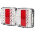 2 pièces 12 V/24 V 20 LED feux arrière doubles couleurs pour camion remorque (couvercle de lampe blanche) auto optique-0