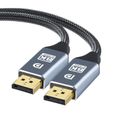 2M Câble DisplayPort 1.4 /8K 60Hz/ 4K 144Hz 165Hz HDR Coton Tressé pour Moniteur de Jeu,Carte Graphique,PC,Laptop,TV-0