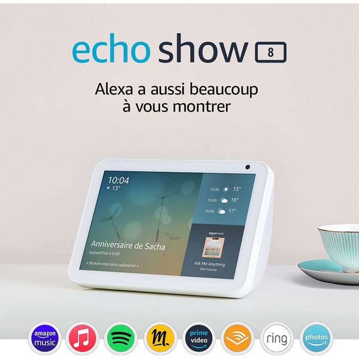 Echo Show 8 (2e génération, modèle 2021) - Ecran…