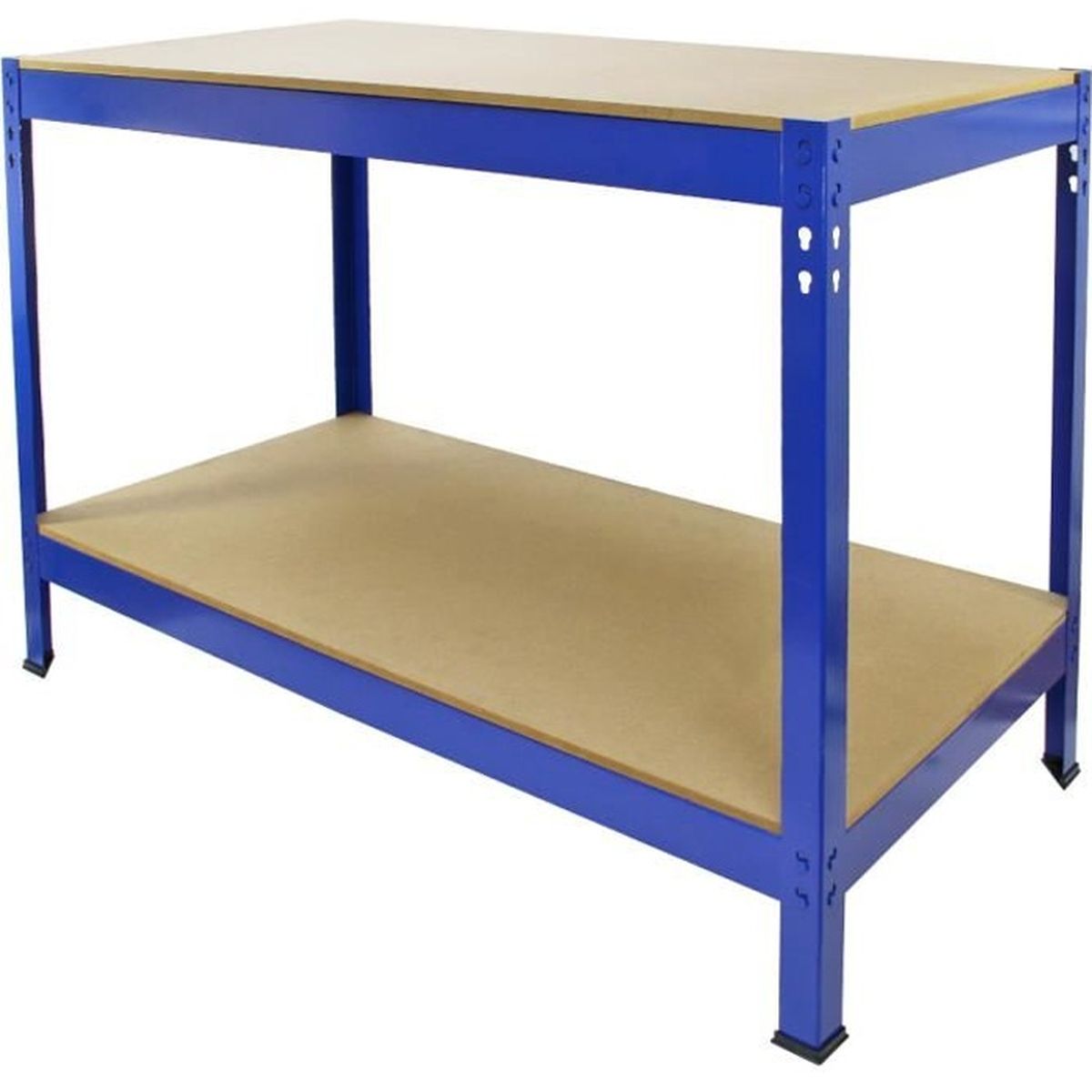 Établi MONSTERSHOP Noir Acier – 120x60x155cm, Panneau Perforé, Rangement Solide