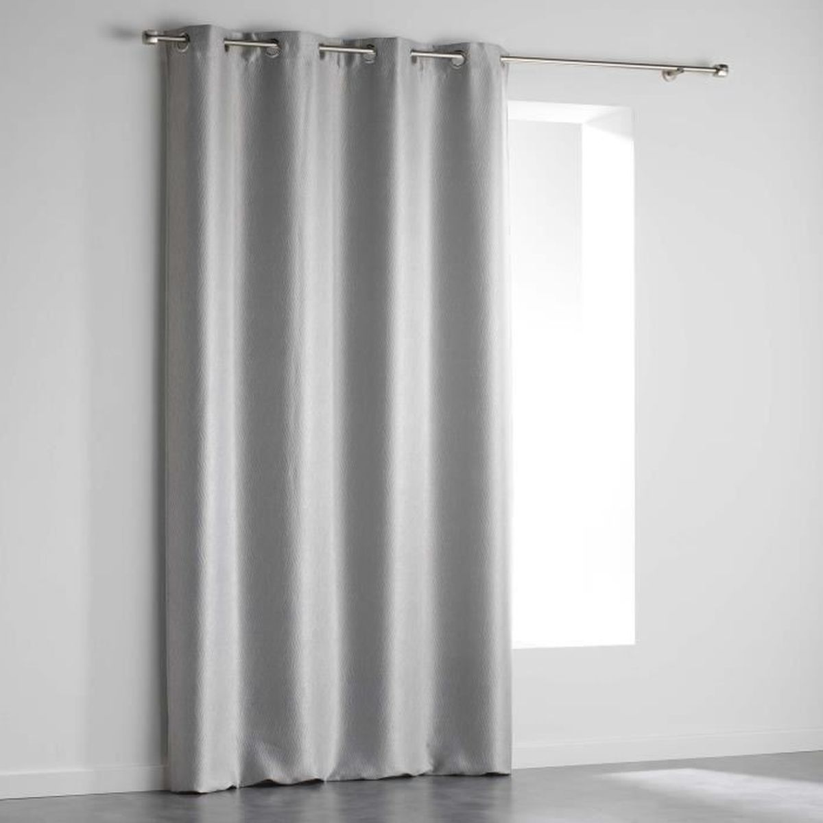homea rideau a oeillets 140x240 cm occultant velours shadow anthracite