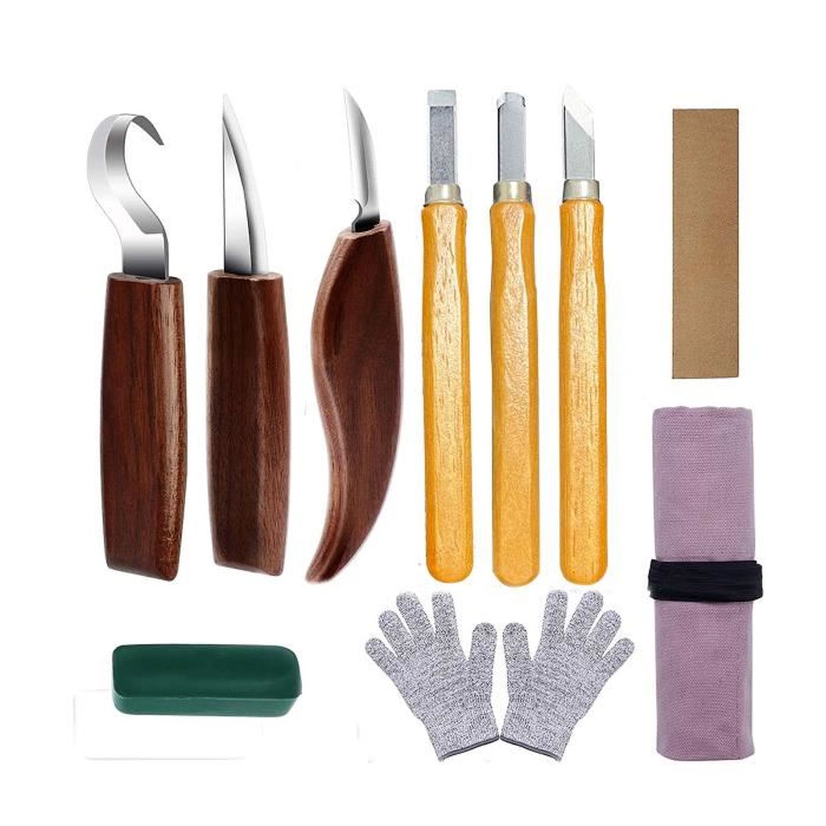 10pcs couteau de sculpture sur bois fait main 10en1 ensemble de sculpture en acier au chrome