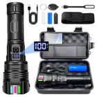 JIATZOCN Lampe de Poche Rechargeable 120,000 Lumens 5 Modes D'éclairage Lampe Torche LED Ultra Puissante IP67 Étanche pour Camping Randonnée