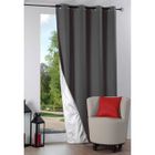 Rideau isolant occultant à œillets anthracite - LOVELY CASA - Nelson - Gris - 135x240 cm - Occultant