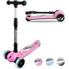 Yoleo Trottinette Enfant 3-12 Ans, Trottinette 3 Roues LED Lumineuses, Hauteur Réglable, Scooter robuste pour enfant, Rose