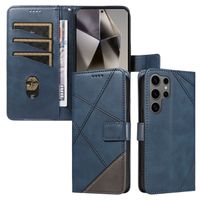 Housse Samsung S25 Ultra,Étui portefeuille à rabat en cuir PU avec porte-cartes de crédit et dragonne pour Samsung S25 ULTRA Bleu