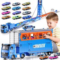 Jouets Car Transporter Truck - Jouet Déformation Piste Course - 12 Petite Voiture Camion - Cadeau de Jouet Enfant pour 3 4 5 Ans    