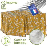 X10 Lingettes démaquillantes en bambou (90%) ultra douces et pour le soin des bébés lavables réutilisables X10 éco made in France