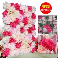 4 * mur de fleurs artificielles fleur de soie mur de fleurs artificielles zone photo carré de fête