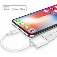 100pc 4 en 1 Adaptateur Lightning Audio Charge Double Port Lightning Adaptateur pour Apple iPhone 12 11 X - 8 Plus - 8 - 7 Plus - 7