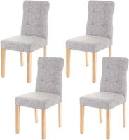Lot de 4 chaises en tissu gris pieds en bois clair - CDS04545 - Salle à manger - Contemporain - Design