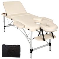 Table de massage Pliante 3 Zones Aluminium Portable + Housse beige 2008139