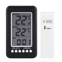 Thermomètre, émetteur sans fil de thermomètre d'horloge de thermomètre extérieur d'affichage à cristaux liquides Digital