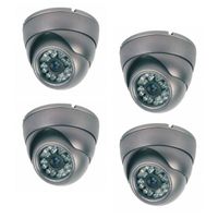 4XCamera de surveillance MD-200G Dome CCTV gris IR 24 LED - Couleur 420TVL metal