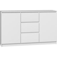 CAZAR - Commode moderne 2 portes + 3 tiroirs chambre/salon/bureau- Dimensions : 75x120x30 - Design minimaliste - Meuble fonctionnel