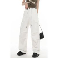 Pantalon Cargo femmes - blanc décontracté vintage taille haute mode - FR52NR