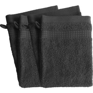 Lot de 2 gants de toilette 16x21 cm coton peigné ALBA anthracite