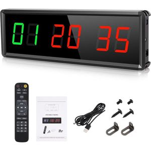 Timer Sport Grand Minuteur Fitness D'intervalle LED Chronomètre Compte à Rebours Count Up (Rouge/Bleu Timer Sport Grand Minuteur Fitness D'intervalle LED Chronomètre Compte à Rebours Count Up (Rouge/Bleu